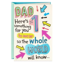 Hallmark #1 Daughter Funny Card For Dad With Pin