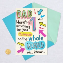 Hallmark #1 Daughter Funny Card For Dad With Pin -Hallmark Gift Shop 1 Daughter Funny Birthday Card for Dad With Pin 659MAN3824 05