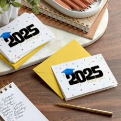 Hallmark 2025 Grad Cap And Confetti Graduation Thank-You Notes, Pack Of 10 -Hallmark Gift Shop 2025 Confetti Graduation ThankYou Note Cards 1GKS1674 06