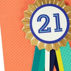 Hallmark You're Beyond Ordinary 21st Birthday Card With Wearable Badge -Hallmark Gift Shop 21st Birthday Award Ribbon Birthday Card 699HBD4968 04