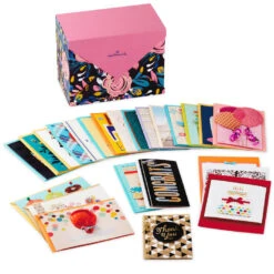 Hallmark Assorted Cards For All Occasions In Floral Organizer Box, Box Of 24