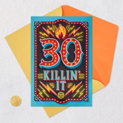 Hallmark 30 Killin' It Musical 30th Birthday Card With Light -Hallmark Gift Shop 30 Killin It Musical 30th Birthday Card With Light 799ARH1472 05
