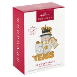 Hallmark 50 Sweet Years Special Edition Ornament -Hallmark Gift Shop 50 Sweet Years Snowman Keepsake Ornament 1799QGO2509 04