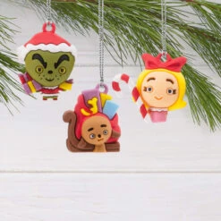 Mini Dr. Seuss's How The Grinch Stole Christmas!™ Shatterproof Hallmark Ornaments, Set Of 6 -Hallmark Gift Shop 6 Miniature Grinch Christmas Ornaments 3HCM4763 02