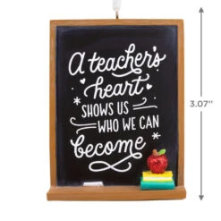 A Teacher's Heart Blackboard Hallmark Ornament -Hallmark Gift Shop A Teachers Heart Blackboard Christmas Ornament 1HGO3418 04