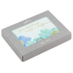 Hallmark Abstract Flowers On Blue Boxed Blank Thank-You Notes, Pack Of 10