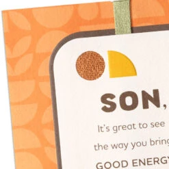 Hallmark You Bring Good Energy Birthday Card For Son -Hallmark Gift Shop Abstract Orange Half Moons and Leaves Son Birthday Card 799MAN4512 05