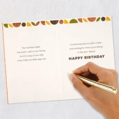 Hallmark You Bring Good Energy Birthday Card For Son -Hallmark Gift Shop Abstract Orange Half Moons and Leaves Son Birthday Card 799MAN4512 08