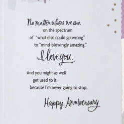 Hallmark Love You Literally All The Time Anniversary Card For Spouse -Hallmark Gift Shop Abstract Shapes in Gold Lavender and Gray Anniversary Card for Spouse 799AVY3464 03