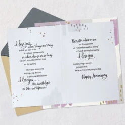 Hallmark Love You Literally All The Time Anniversary Card For Spouse -Hallmark Gift Shop Abstract Shapes in Gold Lavender and Gray Anniversary Card for Spouse 799AVY3464 04