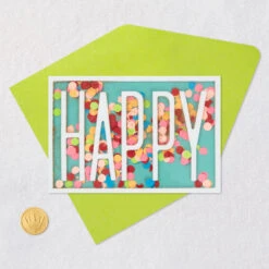 Hallmark Confetti Wishes Birthday Card -Hallmark Gift Shop Acrylic Box With Confetti Birthday Card 859LAD4064 05