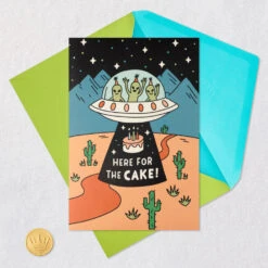 Hallmark Aliens Here For The Cake Musical Pop-Up Birthday Card For Kids -Hallmark Gift Shop Alien Party Musical PopUp Birthday Card for Kids 799TNG1608 05