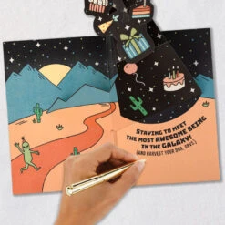 Hallmark Aliens Here For The Cake Musical Pop-Up Birthday Card For Kids -Hallmark Gift Shop Alien Party Musical PopUp Birthday Card for Kids 799TNG1608 06