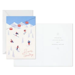 Hallmark Alpine Ski Slopes Boxed Christmas Cards, Pack Of 16 -Hallmark Gift Shop Alpine Ski Lift Boxed Christmas Cards Pack 1XPX2726 03