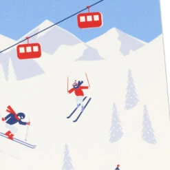 Hallmark Alpine Ski Slopes Boxed Christmas Cards, Pack Of 16 -Hallmark Gift Shop Alpine Ski Lift Boxed Christmas Cards Pack 1XPX2726 06