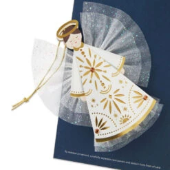 Hallmark Joy To The World Christmas Card With Angel Ornament -Hallmark Gift Shop Angel Ornament Christmas Card 959IXC1041 05