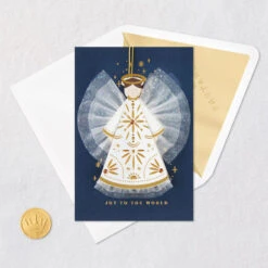 Hallmark Joy To The World Christmas Card With Angel Ornament -Hallmark Gift Shop Angel Ornament Christmas Card 959IXC1041 06
