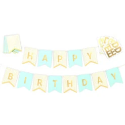 Hallmark Customizable Aqua And Gold Dots Party Banner Kit
