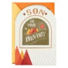 Hallmark Proud Of How You Find Your Own Path Birthday Card For Son With Decal -Hallmark Gift Shop Arched Mountains Birthday Card and Sticker for Son 799MAN4286 01