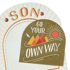 Hallmark Proud Of How You Find Your Own Path Birthday Card For Son With Decal -Hallmark Gift Shop Arched Mountains Birthday Card and Sticker for Son 799MAN4286 05