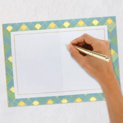 Hallmark Art Deco Gold, Green And Blue Blank Card -Hallmark Gift Shop Art Deco Gold Green and Blue Blank Thinking of You Card 899TOY1650 05