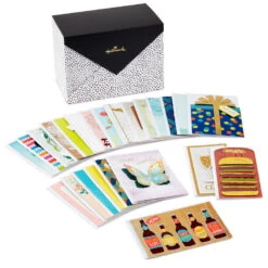 Hallmark Assorted All-Occasion Handmade Greeting Cards In Black Scattered Dot Organizer -Hallmark Gift Shop Assorted AllOccasion Greeting Cards in Organizer 5EBN1121 07