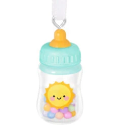 Hallmark Mini A Teeny Sip Ornament, 1" -Hallmark Gift Shop Baby Bottle With Sun Keepsake Ornament 5QHX3255 06