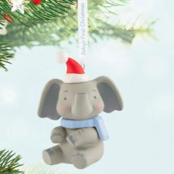 Hallmark Baby Boy's First Christmas Elephant 2025 Ornament -Hallmark Gift Shop Baby Boy 1st Christmas Elephant Keepsake Ornament 5QGO1932 02