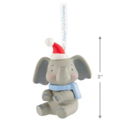 Hallmark Baby Boy's First Christmas Elephant 2025 Ornament -Hallmark Gift Shop Baby Boy 1st Christmas Elephant Keepsake Ornament 5QGO1932 04