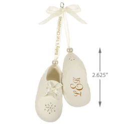 Baby's First Christmas Monogram Booties Porcelain Personalized Ornament -Hallmark Gift Shop Babys First Christmas Monogram Booties Porcelain Personalized Ornament 2299QHE1924B2 03