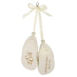 Baby's First Christmas Monogram Booties Porcelain Personalized Ornament -Hallmark Gift Shop Babys First Christmas Monogram Booties Porcelain Personalized Ornament 2299QHE1924B2 06
