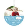 Hallmark Baby's First Christmas Personalized Text And Horizontal Photo Ceramic Ornament -Hallmark Gift Shop Babys First Personalized Round Christmas Ornament 1999QHE1711B24 01