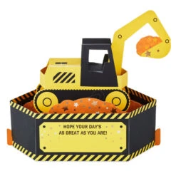 Hallmark Here's The Scoop Pop-Up Card -Hallmark Gift Shop Backhoe Construction Card for Birthday or Grad 5RZW1213 02