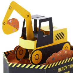 Hallmark Here's The Scoop Pop-Up Card -Hallmark Gift Shop Backhoe Construction Card for Birthday or Grad 5RZW1213 04