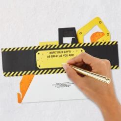 Hallmark Here's The Scoop Pop-Up Card -Hallmark Gift Shop Backhoe Construction Card for Birthday or Grad 5RZW1213 06