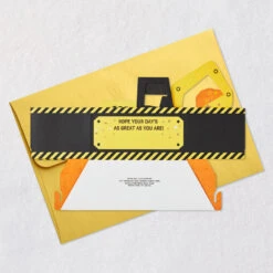 Hallmark Here's The Scoop Pop-Up Card -Hallmark Gift Shop Backhoe Construction Card for Birthday or Grad 5RZW1213 07