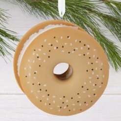 Everything Bagel Hallmark Ornament -Hallmark Gift Shop Bagel With Seeds Cream Cheese Christmas Ornament 1HGO3499 02