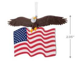 Bald Eagle With American Flag Hallmark Ornament -Hallmark Gift Shop Bald Eagle and Flag Christmas Ornament 1HAJ2033 04