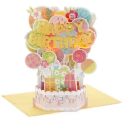 Hallmark Balloons Musical 3D Pop-Up Birthday Card With Light