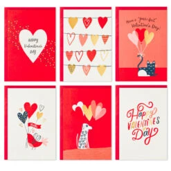 Hallmark Balloons And Pets Assorted Valentine's Day Cards, Pack Of 36