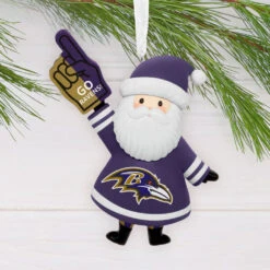 NFL Baltimore Ravens Santa Fan Hallmark Ornament -Hallmark Gift Shop Baltimore Ravens Santa Fan Christmas Ornament 1OSL2575 02