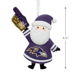 NFL Baltimore Ravens Santa Fan Hallmark Ornament -Hallmark Gift Shop Baltimore Ravens Santa Fan Christmas Ornament 1OSL2575 04