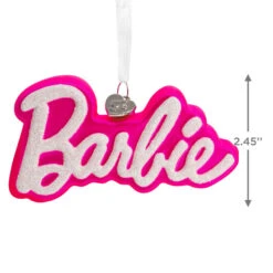 Barbie™ Logo Blown Glass Hallmark Ornament -Hallmark Gift Shop Barbie Logo Blown Glass Christmas Ornament 3HCM3702 04
