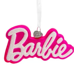 Barbie™ Logo Blown Glass Hallmark Ornament -Hallmark Gift Shop Barbie Logo Blown Glass Christmas Ornament 3HCM3702 06