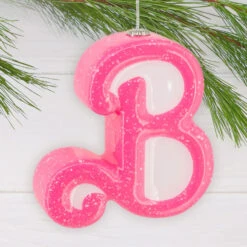 Barbie™ Shatterproof Hallmark Ornament -Hallmark Gift Shop Barbie Pink B Christmas Ornament 3HCM4602 02.jpgbak