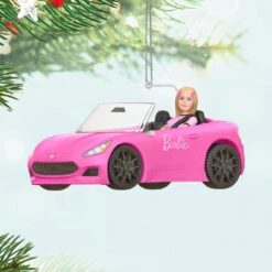 Hallmark Barbie™ On The Road Ornament -Hallmark Gift Shop Barbie in Pink Convertible Car Keepsake Ornament 5QXI8895 02