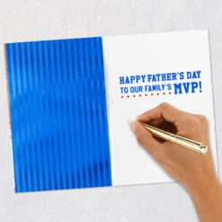 Hallmark You're Our Family's MVP Musical Father's Day Card For Dad -Hallmark Gift Shop Baseball and Stars Dad Fathers Day Card With Music 799FFF1025 06