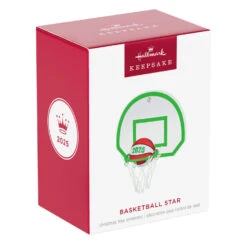 Hallmark Basketball Star 2025 Ornament -Hallmark Gift Shop Basketball Hoop and Ball 2025 Keepsake Ornament 5QGO1552 08