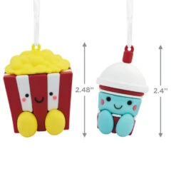Better Together Popcorn & Slushie Magnetic Hallmark Ornaments, Set Of 2 -Hallmark Gift Shop Better Together Popcorn Slushie Magnetic Christmas Ornaments Set of 2 1HGO3024 03
