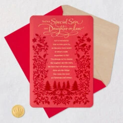 Hallmark Warm Feelings Christmas Card For Son And Daughter-in-Law -Hallmark Gift Shop Birds and Flowers Christmas Card for Son and Wife 659XZH2643 05